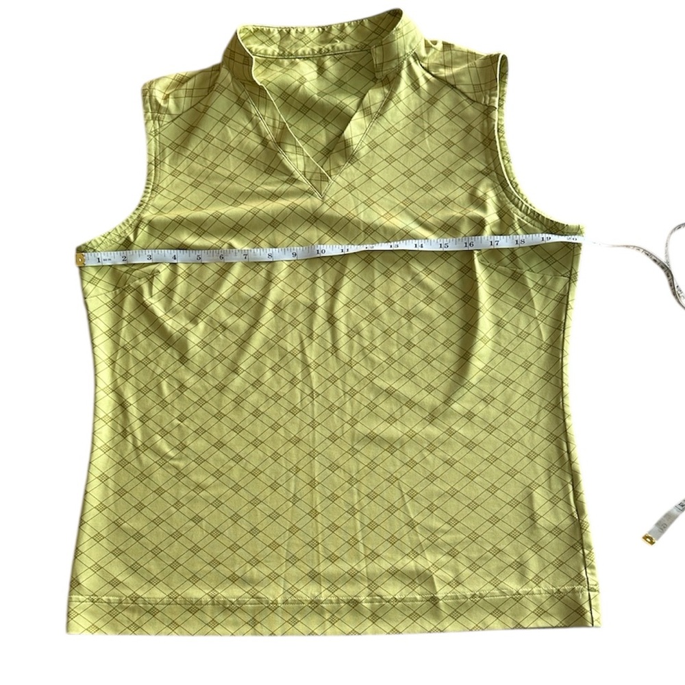 Adidas Sleeveless Yellow/green Checkered Women's athletic Top